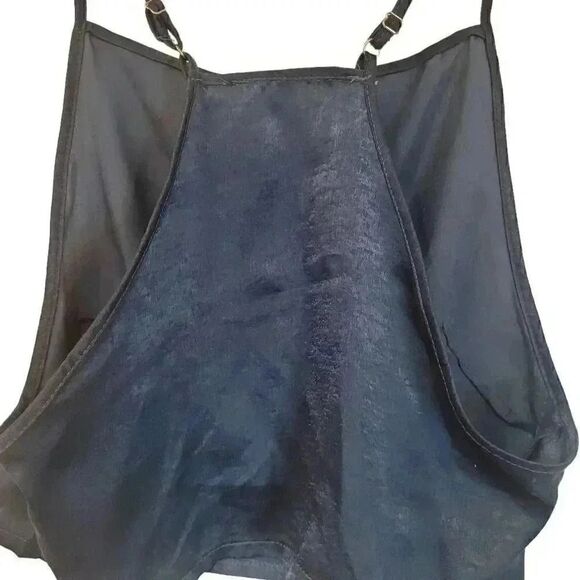 Missguided Women's Steel Blue Shiny Poly Satin Camisole w Adj Straps - Picture 5 of 5